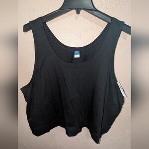 Cropped Black Tank